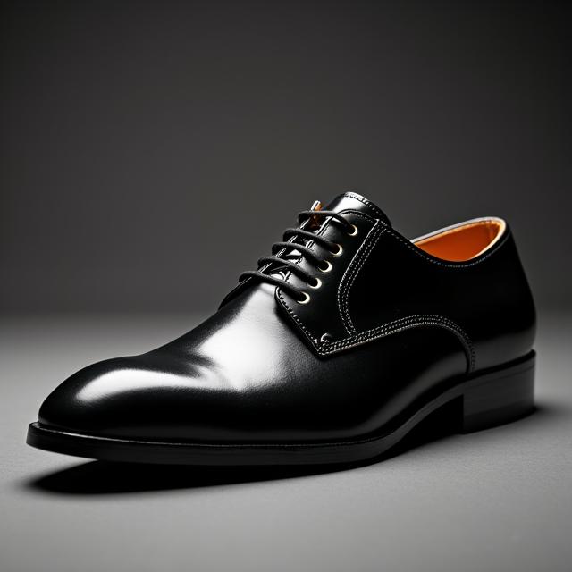 Zapato de piel modelo Oxford en color negro brillante, perfecto para ocasiones formales.