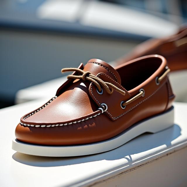 Náutico clásico de cuero engrasado con suela blanca, perfecto para un estilo relajado y sofisticado.